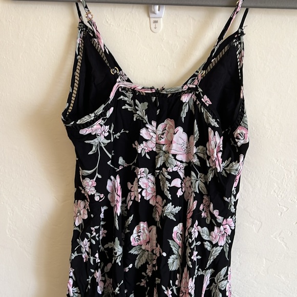 Lulus Esperanza Floral Print Side Slit Midi Dress Black Size XS - Picture 3 of 7